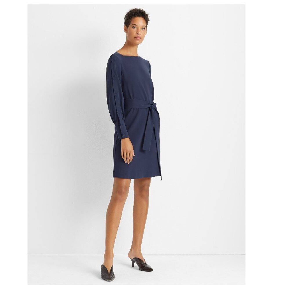 Club Monaco Button Sleeve Dressโ Navy Size 00